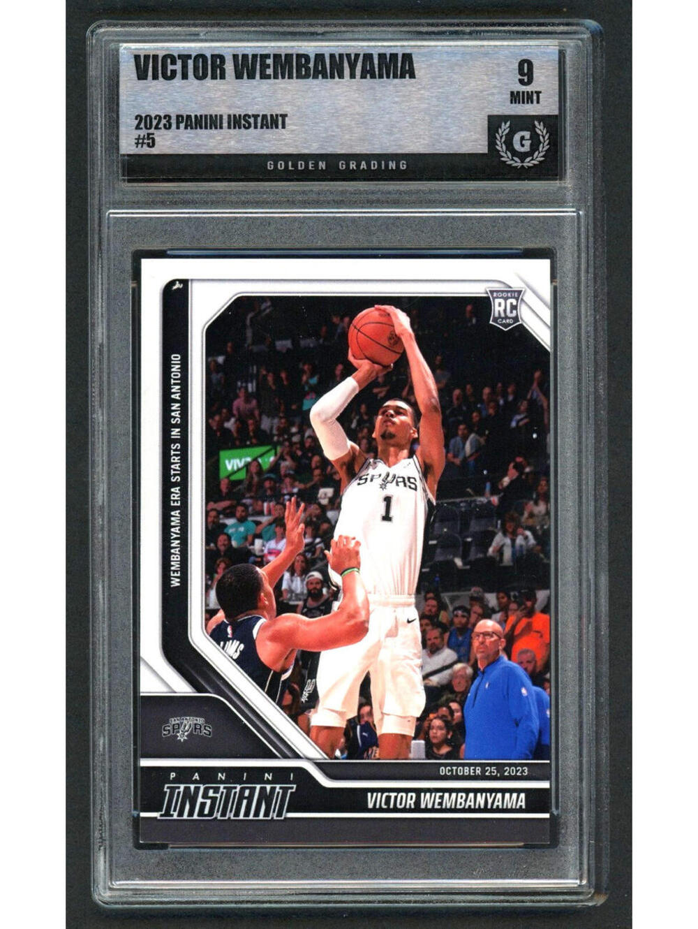 2023 Panini Instant #5 NBA Debut Victor Wembanyama Rookie (RC) Graded Mint 9